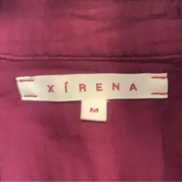 Xirena Scout Cotton Chelsea Gauze Top Burgundy Red Long Sleeve Button Down Med - Picture 7 of 7